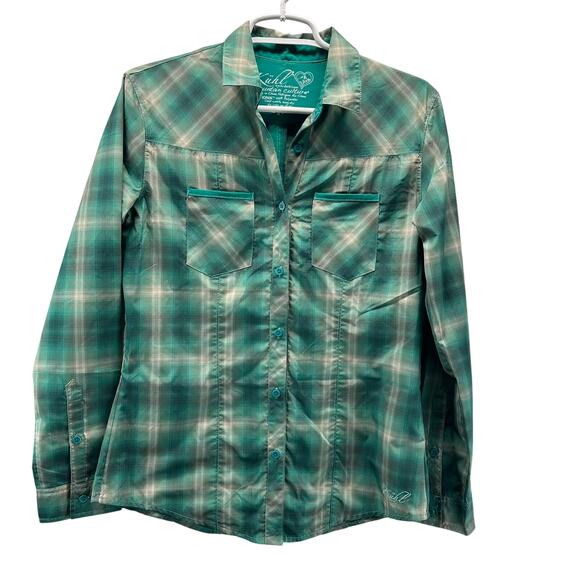 Kuhl Tops - Kuhl Ionik Green Plaid Button Down Long Sleeve Shirt Small Woman's